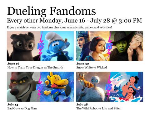 Four images of animated and feature film movies