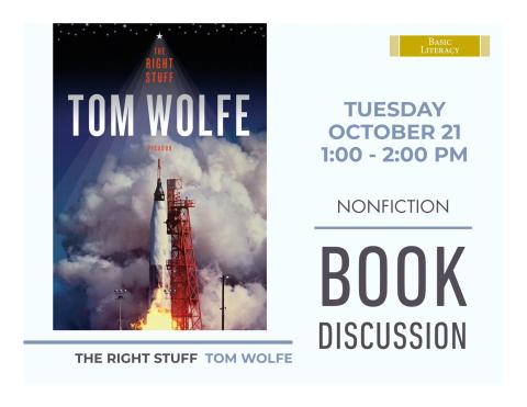 Book cover on the left side of the flyer with the title and description of book on the right