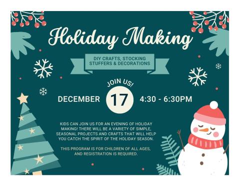 Dark green background with green snowflakes, Christmas tree, and snowman