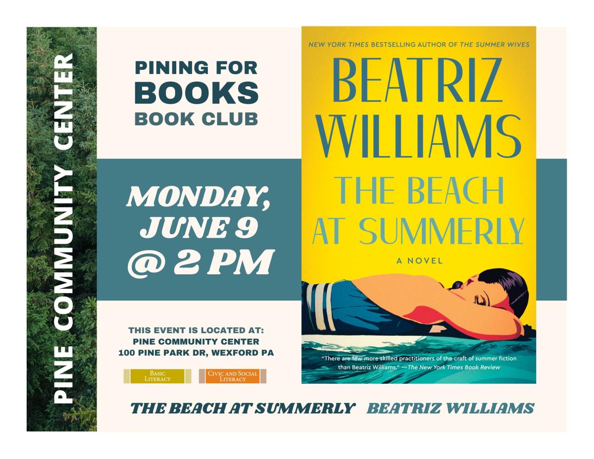 Book cover with a yellow background & a woman laying down on top of a pool