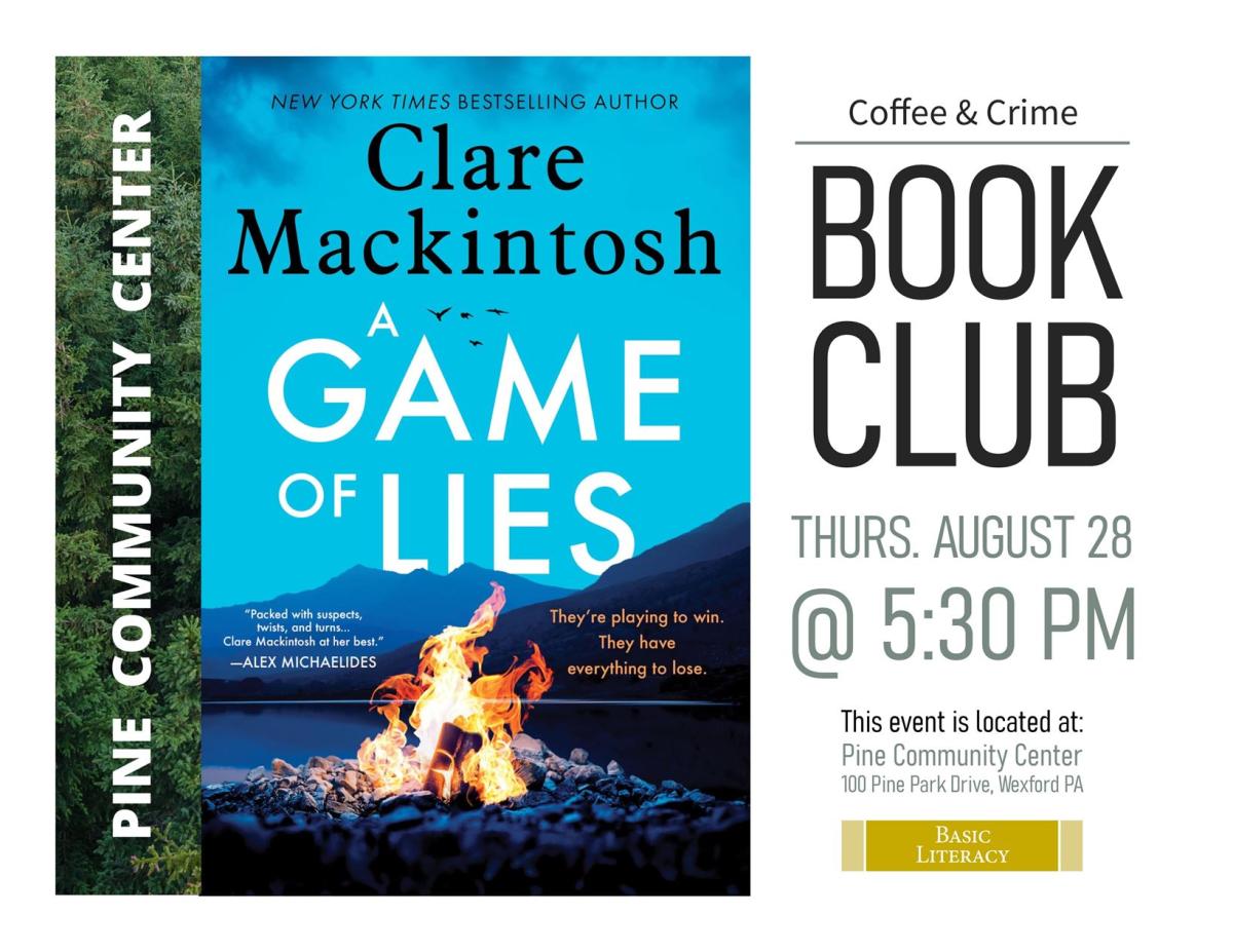 Book cover on the left side of the flyer with the title and description of book on the right