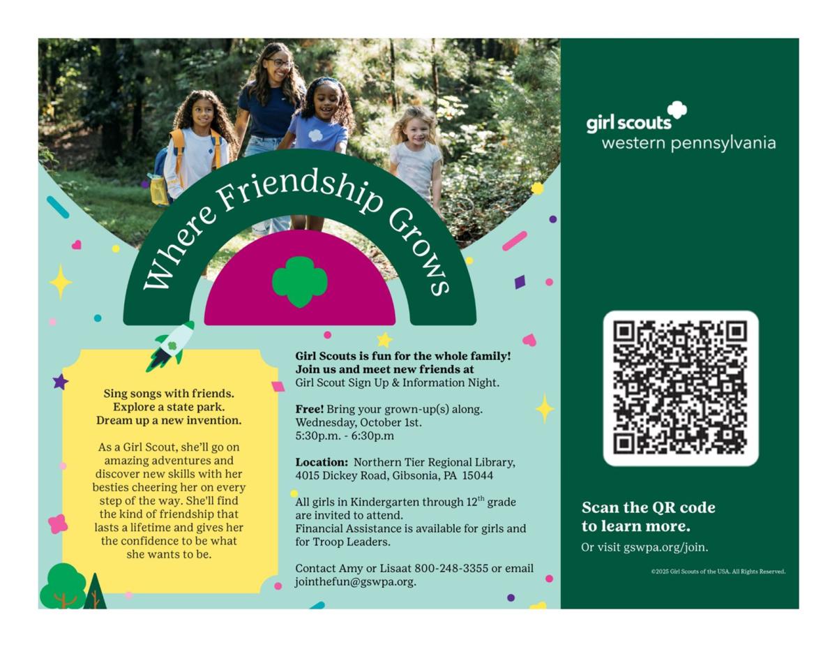 Green background with girls walking through woods