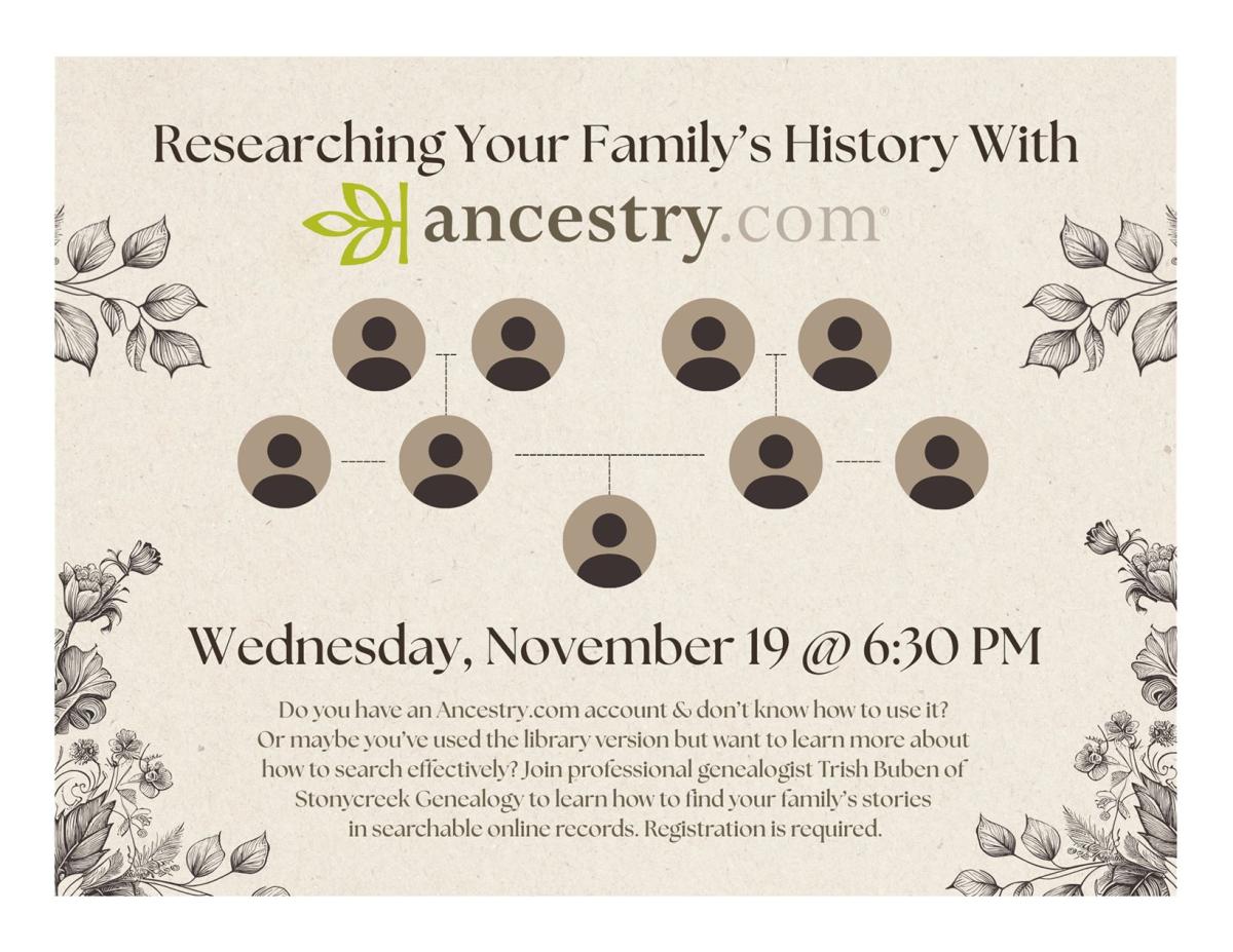 Cream background with a family tree layout